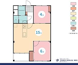 希望ケ丘第3コーポラスB棟 2LDKの間取図画像