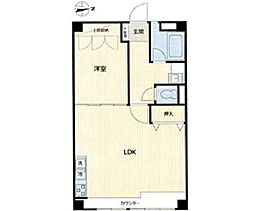 亀戸二丁目団地8号棟 1LDKの間取図画像
