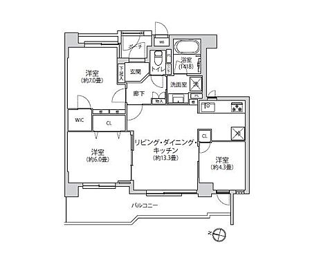 3LDK 間取り