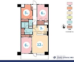 ライオンズマンション溝の口 2SLDKの間取図画像