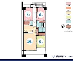 ランドシティ横濱山手伍番館 3LDKの間取図画像