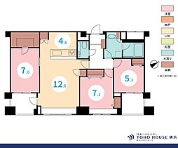 クレッセント新横浜イルドマーニ 3LDKの間取図画像
