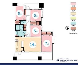 ライオンズマンションセントワーフ横濱ハーバーコート 4LDKの間取図画像