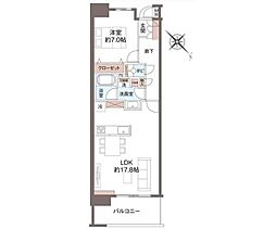 ライフレビュー横濱関内スクエア2 1LDKの間取図画像