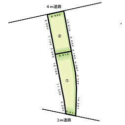 高台の開発分譲地　2区画購入で100坪以上の整形地可