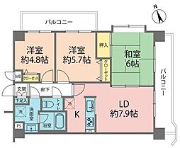 ワコーレ大宮宮原 3LDKの間取図画像