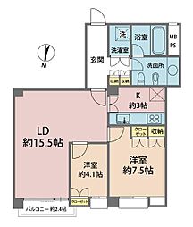 東高原宿ペアシティ 2LDKの間取図画像