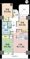 ダイアパレスリバーコート熊谷 3LDKの間取図画像