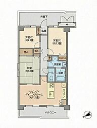 エクレール武蔵野ヒルズB棟 3LDKの間取図画像