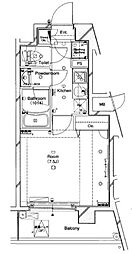 L-Flat高輪台 1Kの間取図画像