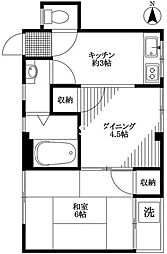 重美コーポ 1DKの間取図画像