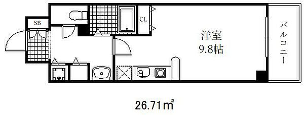 カスタリア三宮 ｜兵庫県神戸市中央区磯辺通１丁目(賃貸マンション1R・10階・26.71㎡)の写真 その2