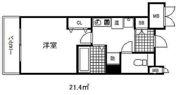 ウィズダムスクウェア ｜兵庫県神戸市東灘区甲南町２丁目(賃貸マンション1K・2階・21.40㎡)の写真 その2