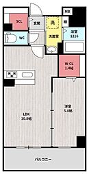 宮崎市松橋2丁目マンション 1LDKの間取図画像