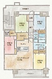 アルファスマート柳丸 4LDKの間取図画像