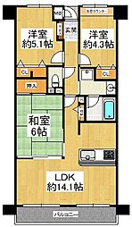 ファミールパーク鶴見 3LDKの間取図画像
