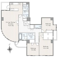 ラルゴ上汐 3LDKの間取図画像
