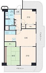 今宮スカイハイツ 3LDKの間取図画像