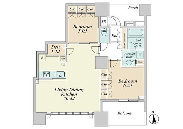 間取り ドゥ・トゥール　ＥＡＳＴ 37階/-