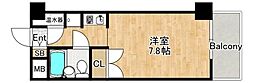 ハイツオークラ天神橋 1Kの間取図画像