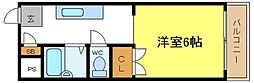 エレガンス平野 1Kの間取図画像