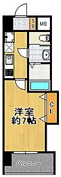 Luxe大正 6階1Kの間取り