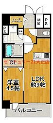 プレサンス朝潮橋ベイ・ブリーズ 1LDKの間取図画像