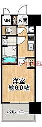 エスリード大阪エヴォルツ 1Kの間取図画像
