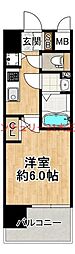 エスリード大阪エヴォルツ 1Kの間取図画像