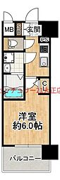 エスリード大阪エヴォルツ 1Kの間取図画像