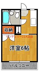 栄平尾ハイツ 1Kの間取図画像