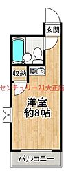 ラパンジール市岡元町 ワンルームの間取図画像