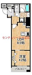 パークフラッツ弁天町駅前 1LDKの間取図画像
