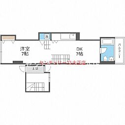 Uresidence弁天町 1DKの間取図画像