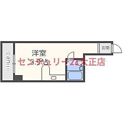 アッシュコート夕凪 ワンルームの間取図画像
