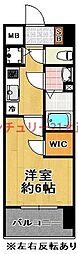 エステージ難波WEST 1Kの間取図画像