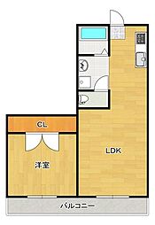 川忠ビル ワンルームの間取図画像