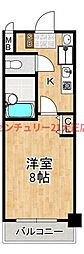 メゾンドラフィネ 1Kの間取図画像