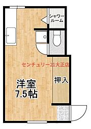 コーポスエヒロ ワンルームの間取図画像