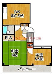 貴和ビル 2DKの間取図画像