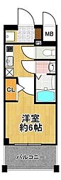 エスリード大阪ドームシティ 1Kの間取図画像