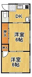 平尾パークハイツ 2Kの間取図画像