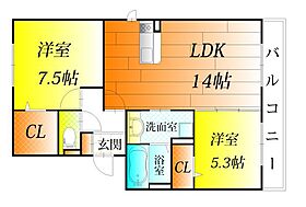 大阪府藤井寺市小山７丁目1216-3（賃貸アパート2LDK・1階・62.65㎡） その2