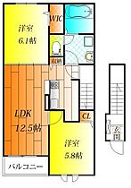 大阪府柏原市法善寺４丁目9-34（賃貸アパート2LDK・2階・56.48㎡） その2