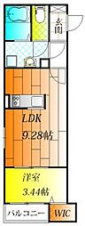 Fstyle恵我之荘 1LDKの間取図画像