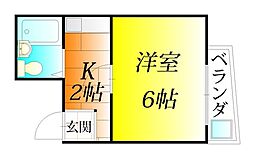 DH第2ビル 1Kの間取図画像