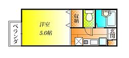 セジュールFパートB ワンルームの間取図画像