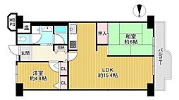 南門真ハイライフ 2LDKの間取図画像