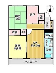 枚方ハイツ弐号棟 2SDKの間取り