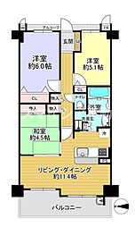 エステムコート香里園 3LDKの間取り